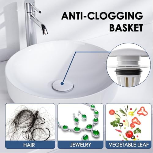 Feptuase 2-in-1 Sink Stopper - Effortless Durable White