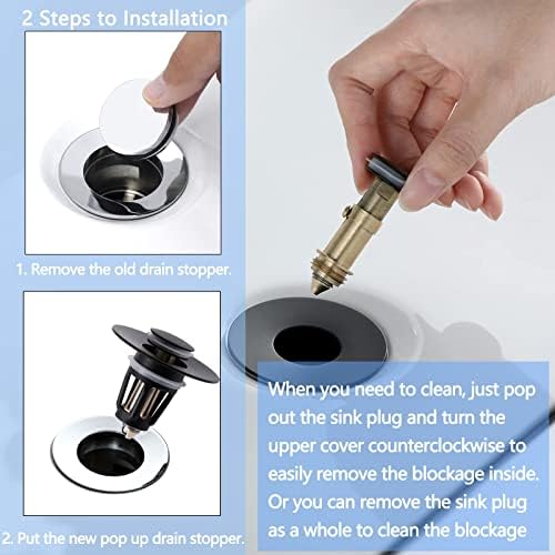 MINGOR-Style Matte Black Brass Drain Stopper with Basket