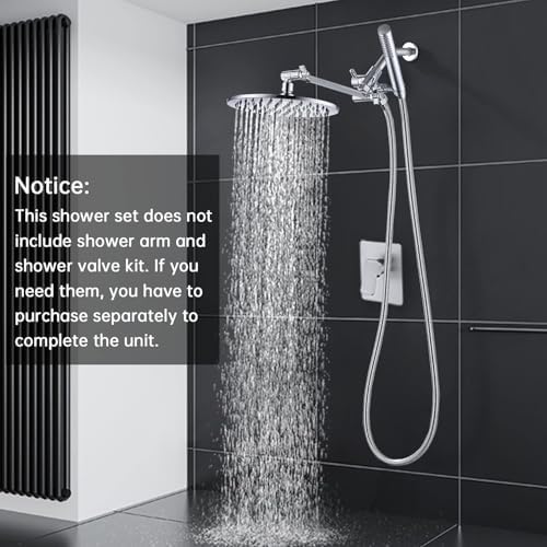 G-Promise All Metal Dual Shower Head Combo with Handheld Wand