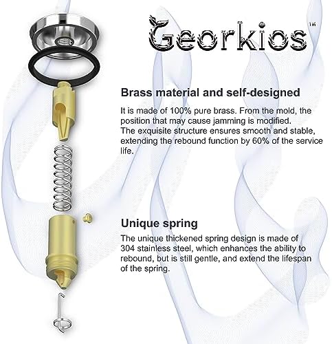 Georkios All Metal Heavy Duty Bathroom Sink Drain without Overflow Chrome SS