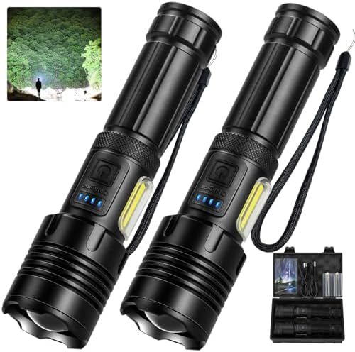 990000 LUMENS Rechargeable IPX6 Flashlight Black
