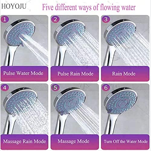 HOYOJU Handheld Showerhead 5 Modes High Pressure Water Saving
