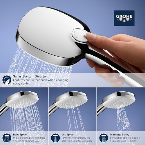 GROHE Tempesta 2-Spray Handheld Shower with Smart Spray Selection Anti-Scald Protection