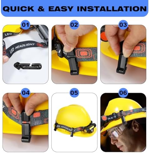20-Piece Hard Hat Light Clips Safety Security