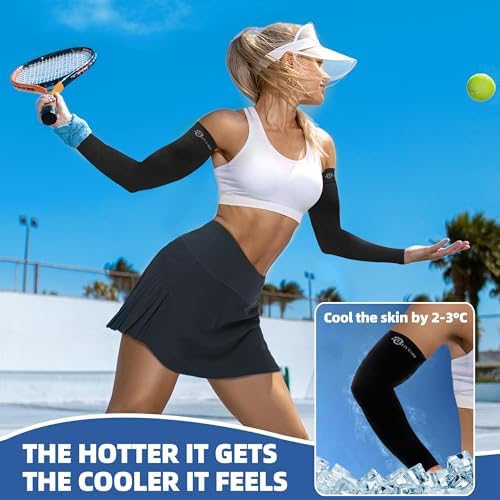 BHYTAKI Cooling Compression Arm Sleeves for Men Women UPF50 Sun Protection