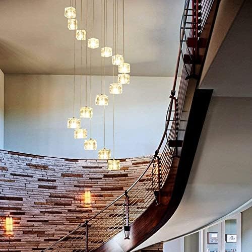 16 or 25 Glass Ball Chandelier for Staircase and Living Room