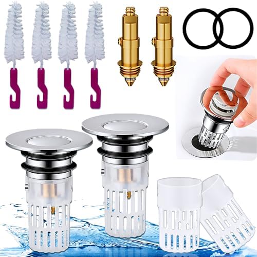 2pcs Pop Up Hair Catcher for Bathroom Sink Drains