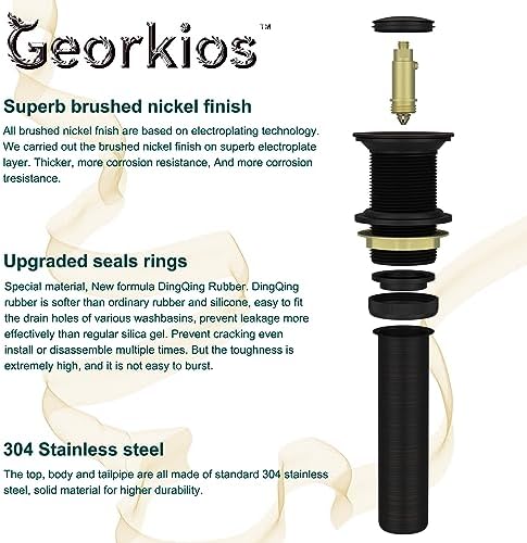 Georkios Bathroom Sink Drain with Oil Rubbed Bronze Finish