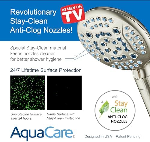 Experience Crystal Clear with AquaCare 4X High Pressure Nickel Shower Head