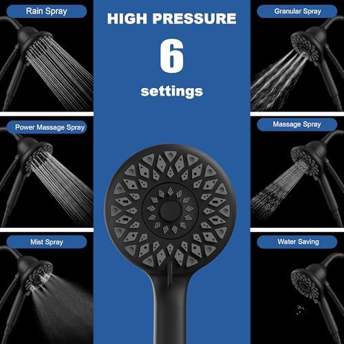 Aonebath 2-in-1 Handheld Rain Shower Head with Magnetic Docking System