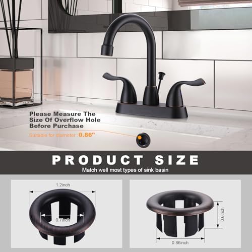 ARCORA Sink Overflow Ring Oil Rubbed Bronze 2 Pack