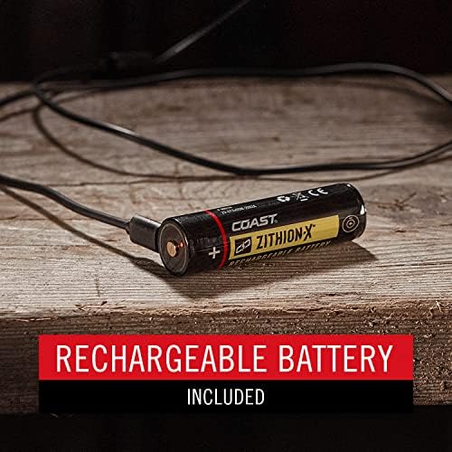 Coast TX17R Rechargeable Flashlight with Spot and Flood Durable Aluminum Build