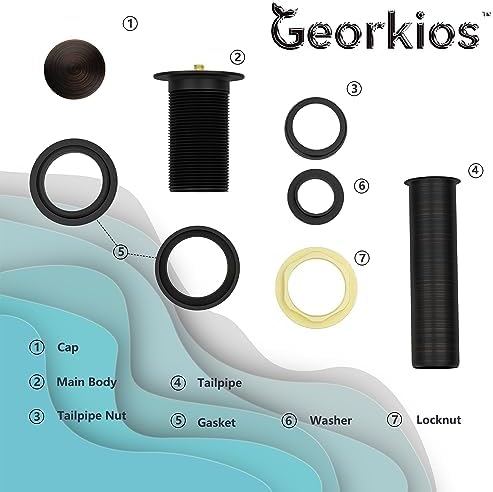 Georkios Bathroom Sink Drain with Oil Rubbed Bronze Finish