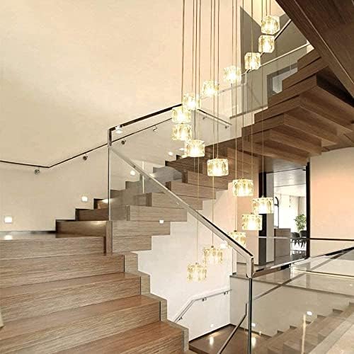 16 or 25 Glass Ball Chandelier for Staircase and Living Room