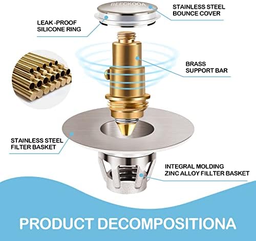 BEECKOOAHigh-Quality Bath Sink Plug With Anti-Clog Function for Efficient Drainage