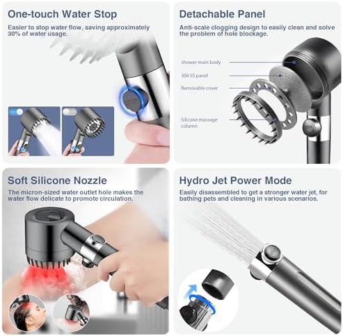Ion shower head for RVs gyms homes Pure water purification