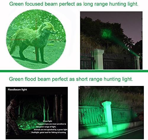 Single Mode Green LED Flashlight for Hunting Night Observation