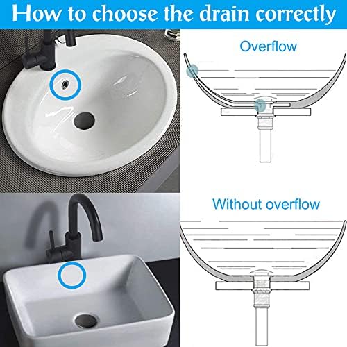 iFealClear 2 Pack Pop Up Sink Drain Stopper with Overflow