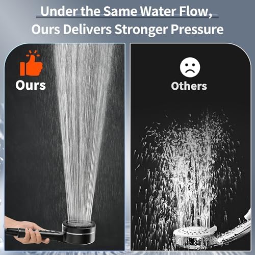 High-Power Handheld Shower Head with 60 Hose and 4 Spray Modes