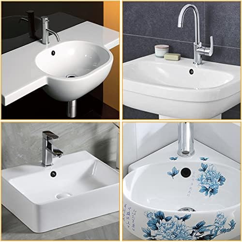 6-Pack Sink Overflow Rings Universal Bath Sink Overflow Hole Cover Matte Black