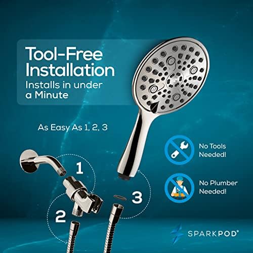 Luxury-Designed 6-Inch Handheld Shower Head with Anti-Clogging Jets