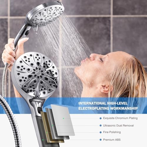 High Pressure 5ft Handheld Shower Head with 9 Modes