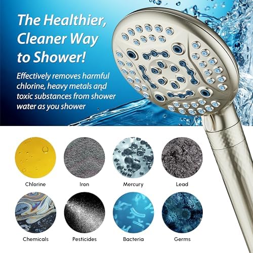 Experience Crystal Clear with AquaCare 4X High Pressure Nickel Shower Head
