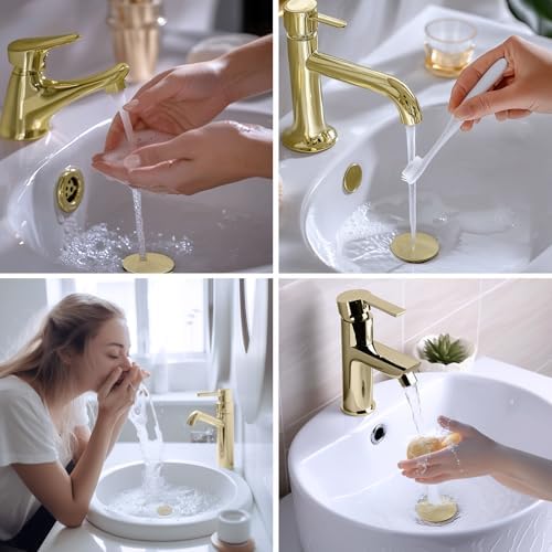 Hibbent 2 Pack All Metal Bathroom Sink Stopper