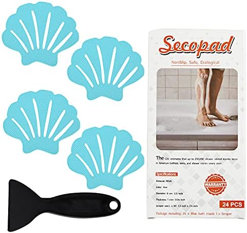 Non-Slip Bathtub Stickers Set 24PCS Blue Safety Decals for Bathtubs Showers
