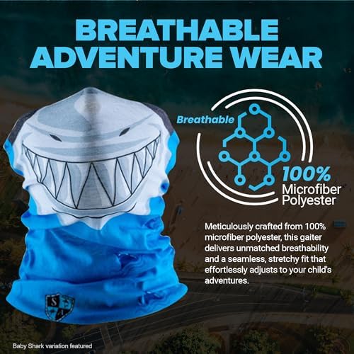 SA Company Kids Face Shield UPF 30 Tactical Black Skull