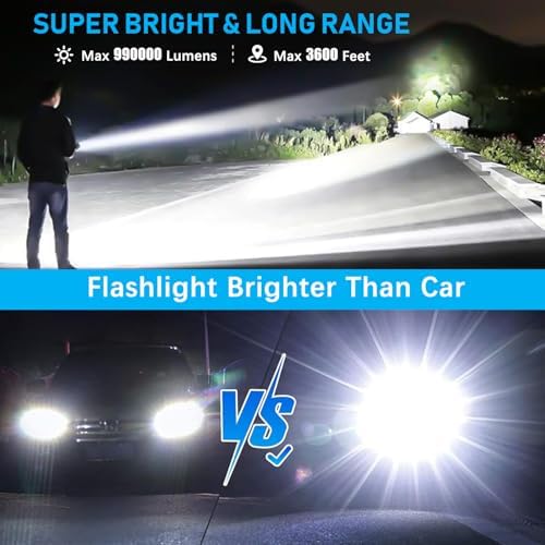 Alifa Rechargeable LED Flashlight Brightest Handheld with 5 Modes