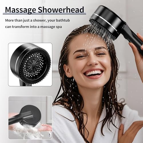 High-Power Handheld Shower Head with 60 Hose and 4 Spray Modes