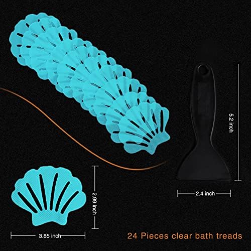 Non-Slip Bathtub Stickers Set 24PCS Blue Safety Decals for Bathtubs Showers