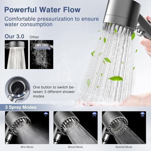 Ion shower head for RVs gyms homes Pure water purification