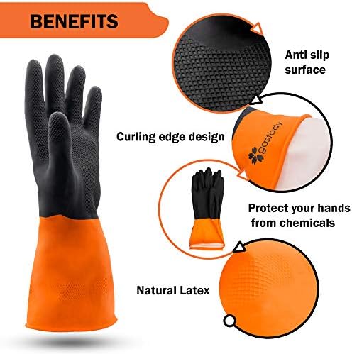 Gastody - Heavy-Duty Chemical Resistant Gloves Reusable Safety Gloves for Oil Acid Alkali - S-M-L-XL Sizes