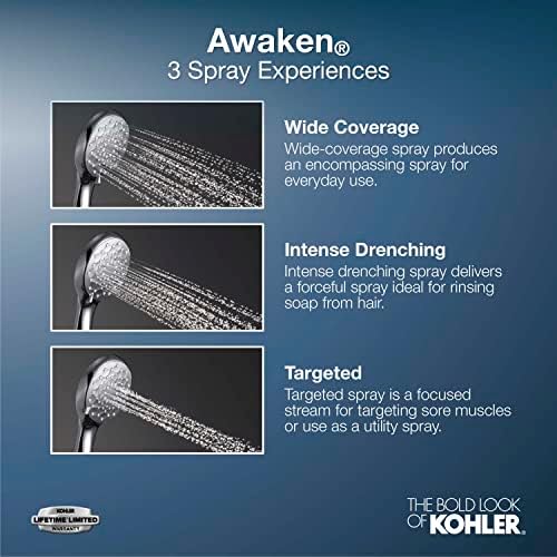 KOHLER Awaken G90 Handheld Shower Head Kit with Brushed Nickel Finish