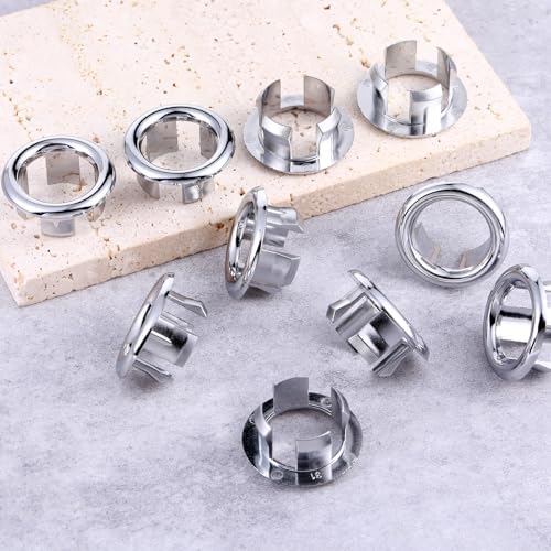 10-Pack Sink Overflow Cover Silver for Kitchen Bathroom