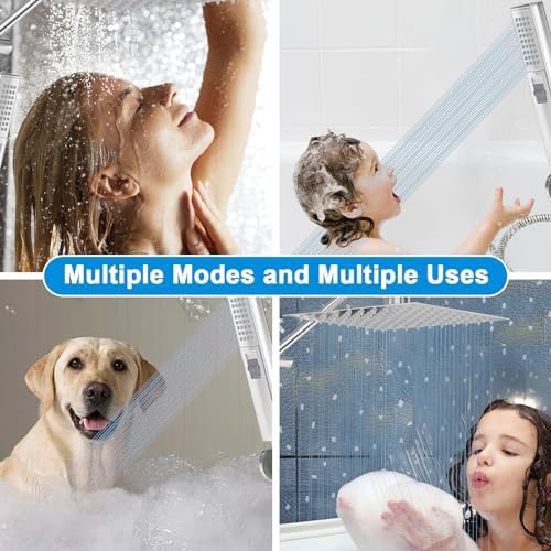 Luxury 8 Square Rain Shower Head with Handheld for Relaxation