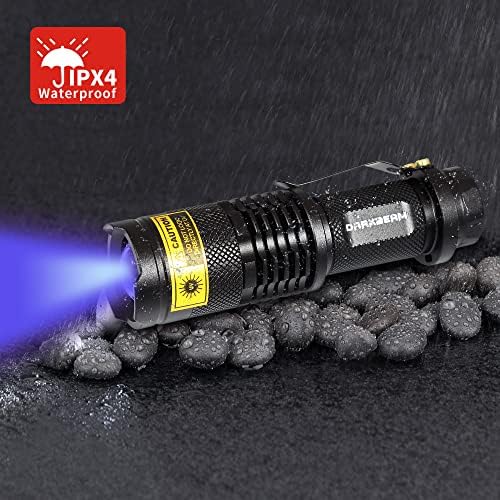 Darkbeam UV 365nm Flashlight 2-Pack Woods lamp Blacklight Anti-Counterfeit ID