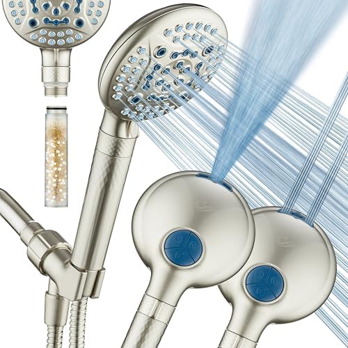 Experience Crystal Clear with AquaCare 4X High Pressure Nickel Shower Head