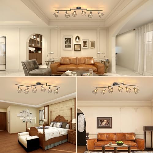 GORDNWE 6-Light Adjustable Track Lighting Kit - Black