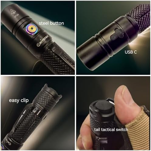 Nitefox Rechargeable LED Flashlight 1500LM Waterproof Compact Flashlight