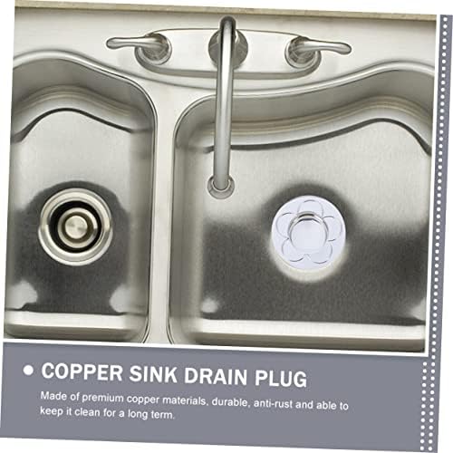 2pcs Bathtub Drain Anti Block Universal Sink Stopper Sturdy Easy to Clean Silver
