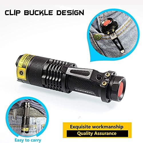 Darkbeam UV 365nm Flashlight 2-Pack Woods lamp Blacklight Anti-Counterfeit ID