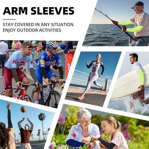 BHYTAKI Cooling Compression Arm Sleeves for Men Women UPF50 Sun Protection