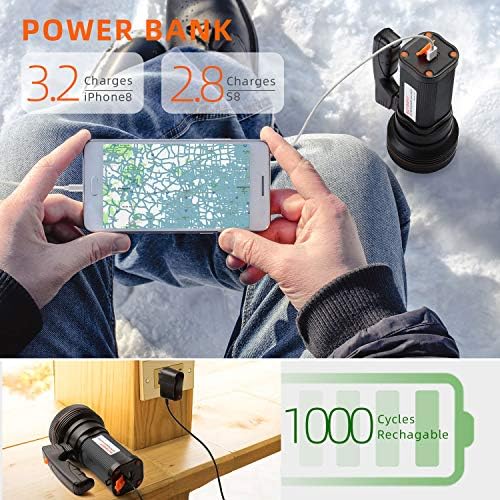 BUYSIGHT Rechargeable Spotlight Flashlight 120000 Lumens Handheld LED Light