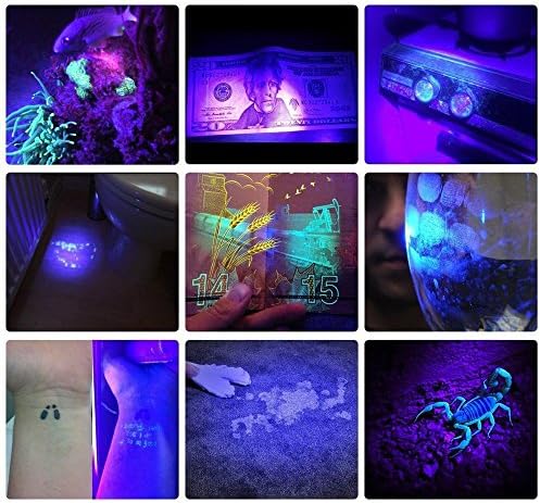 ALONEFIRE UV Flashlight 395nm Woods Lamp Anti-Spatter