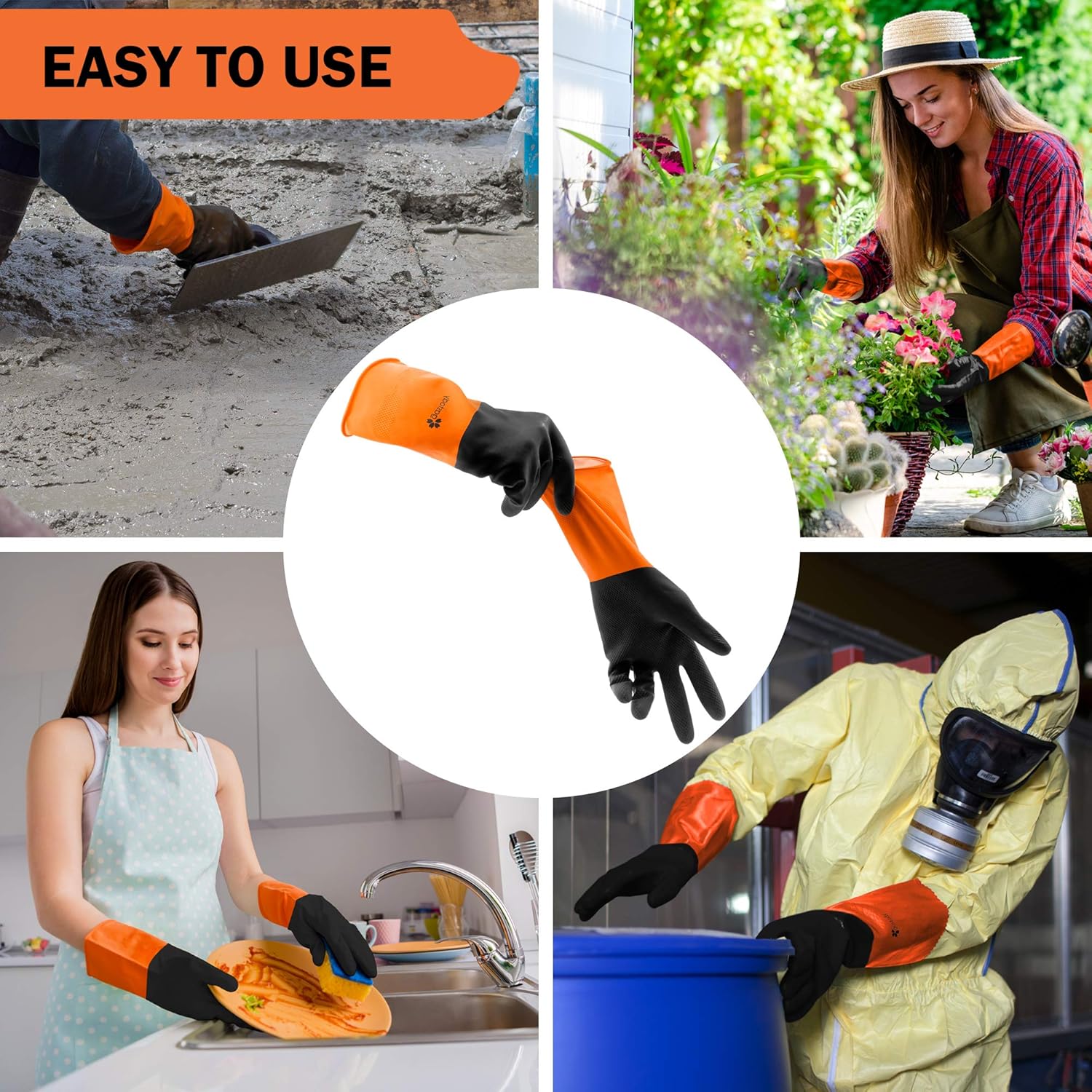 Gastody - Heavy-Duty Chemical Resistant Gloves Reusable Safety Gloves for Oil Acid Alkali - S-M-L-XL Sizes